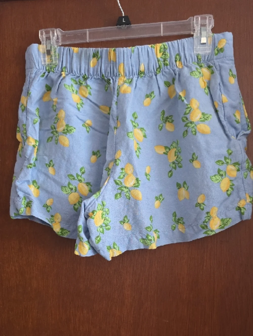 LOFT Light Blue Lemon-Print Linen Blend Shorts Sz S - Picture 4 of 9